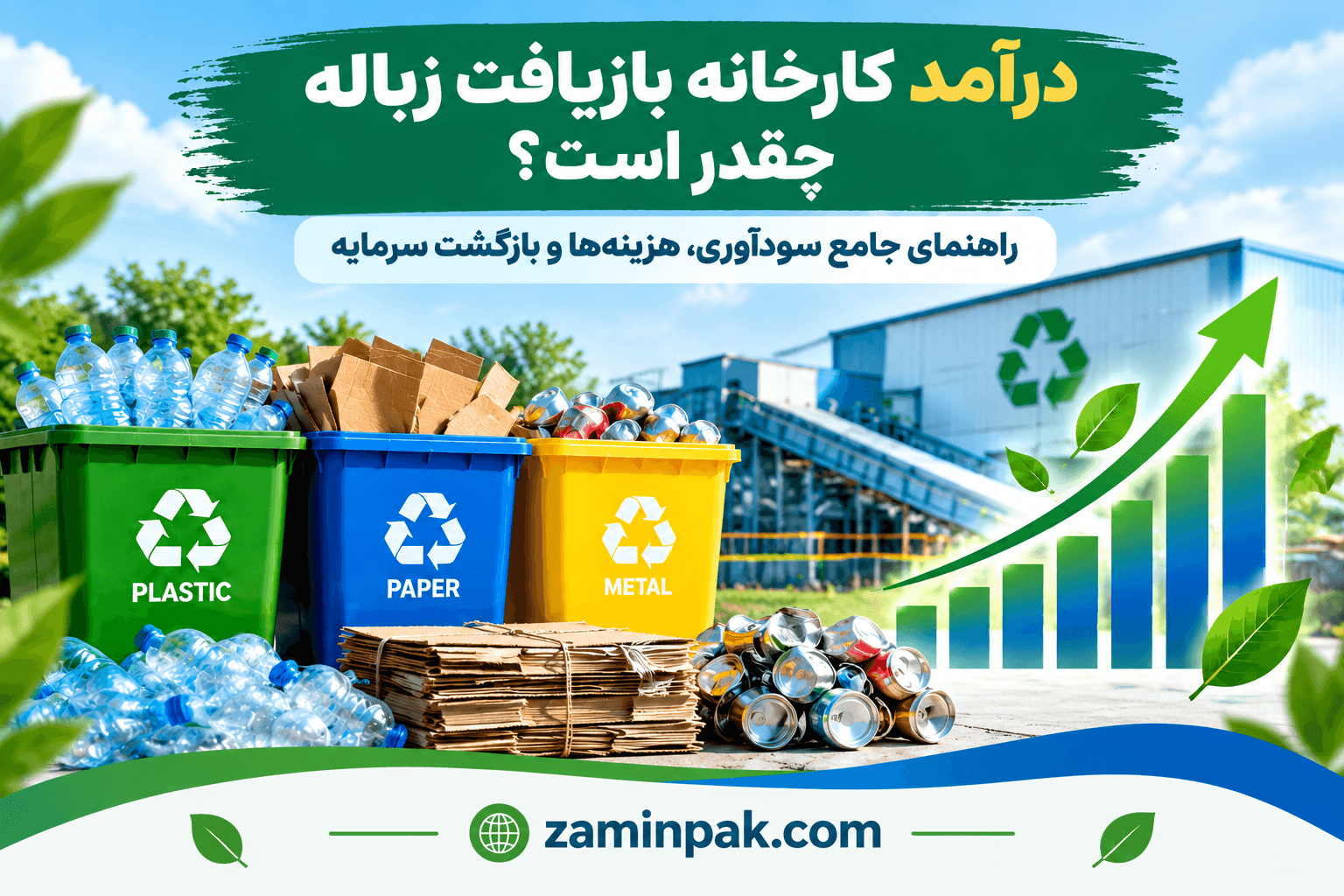 درآمد کارخانه بازیافت زباله چقدر است؟ راهنمای جامع سودآوری، هزینه‌ها و بازگشت سرمایه